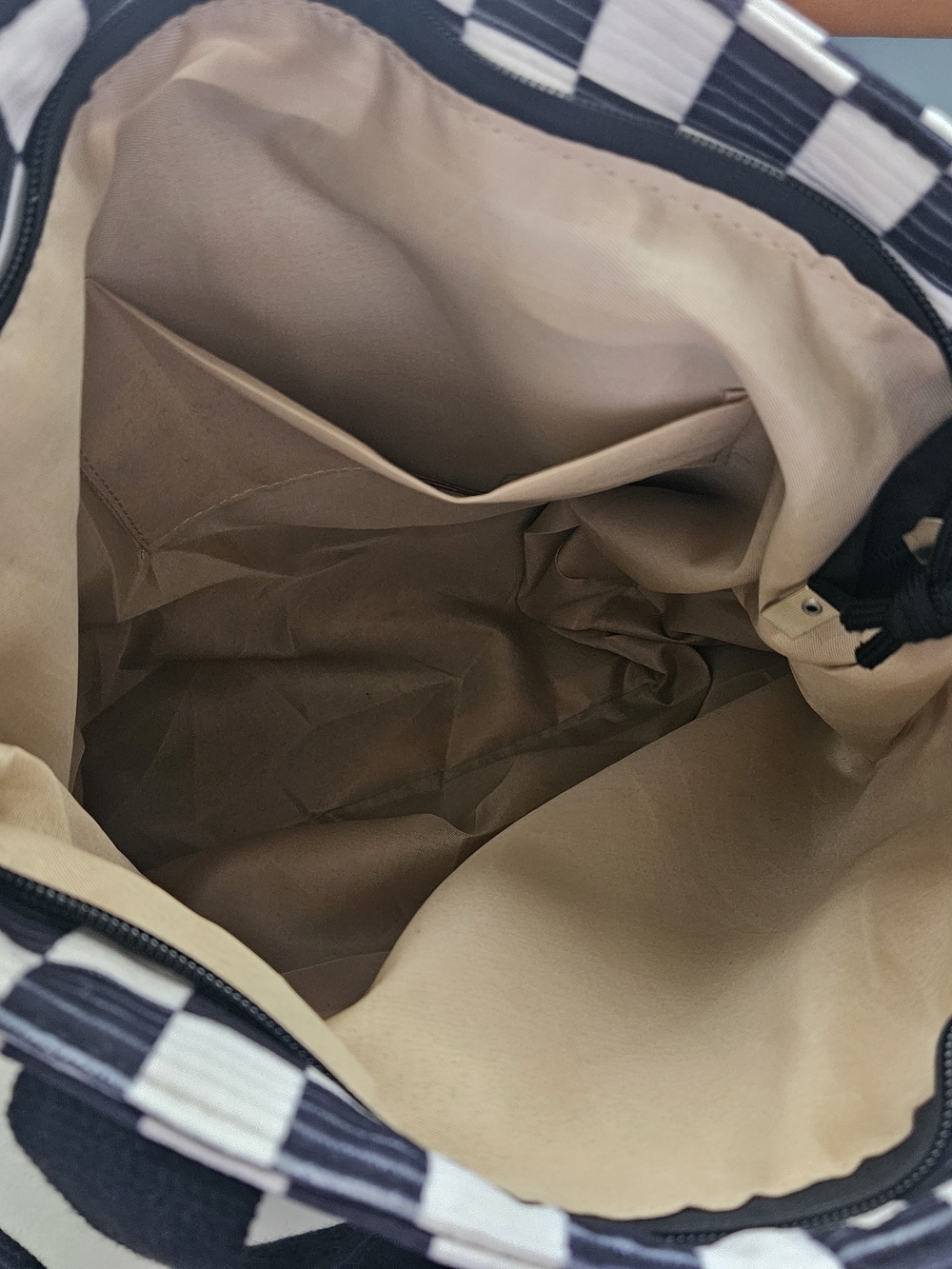 Checkerboard Black & White Tote Bag - Casual Women Bag - Picture 3 of 6